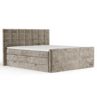 BOXSPRINGBETT Ava Beige 180/200 cm - Beige/Schwarz, Holz/Holzwerkstoff (180/200cm) - Maison de Reve