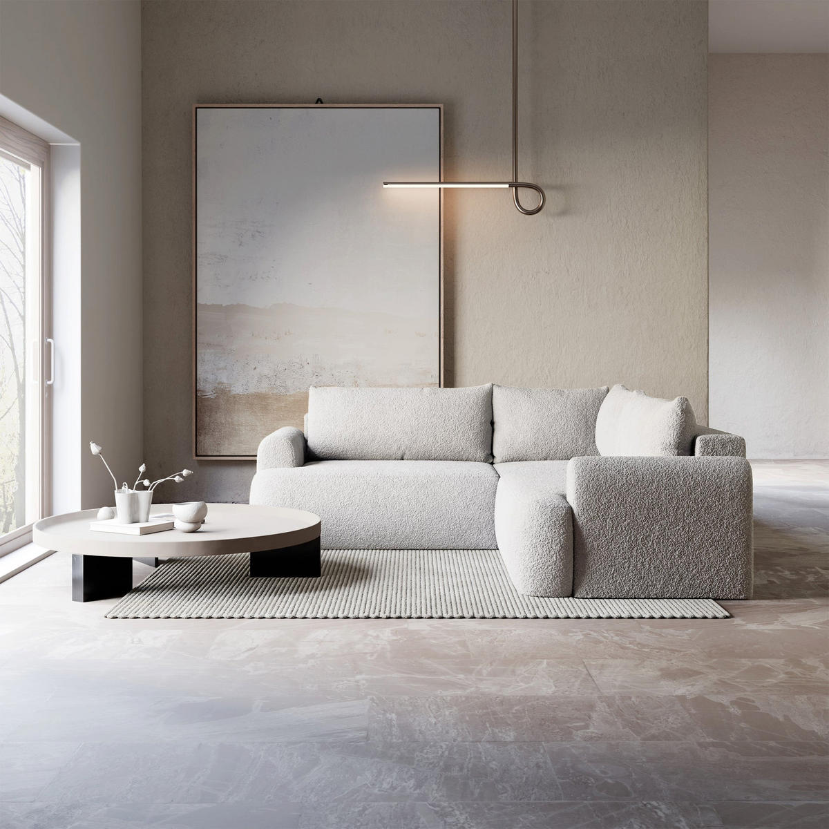 ROHOVÁ POHOVKA Ovo Zelená látka univerzální s úložným prostorem - černá/světle šedá, textil/plast (245/245cm) - Selsey