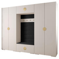 GARDEROBEN-SET 236,7/300/47 - Goldfarben/Schwarz, Holz/Kunststoff (300/236.7/47cm) - Abiks Möbel