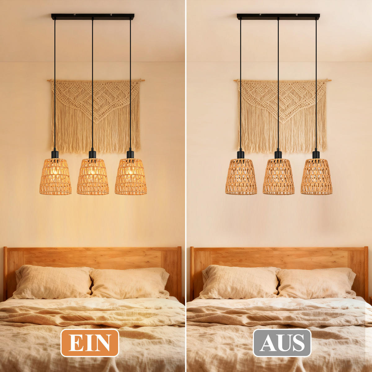 PENDELLEUCHTE Benedict 70/56/120 cm - Braun, Metall (70/56/120cm) - ZMH