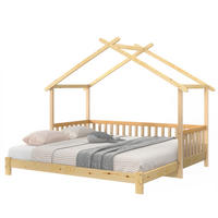 HAUSBETT 90/200 cm Natur aus massivem Holz ausziehbar - Naturfarben, Holz (90/200cm) - OKWISH