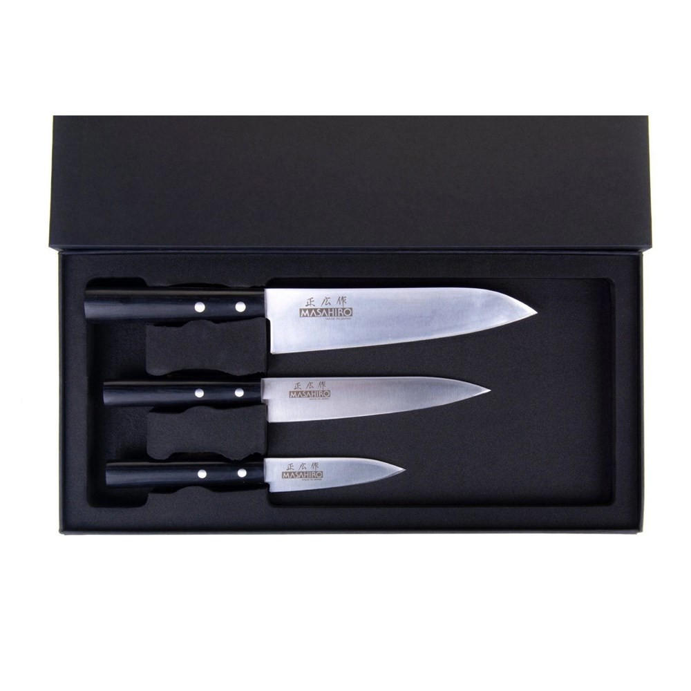 MESSERSET Silber 30/10/30 cm 358424445BBOMC - Silberfarben, Holz - Masahiro 