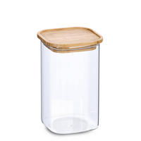 GLASBEHÄLTER Bambusdeckel 1400 ml - Transparent, Glas (11.2/18/11.2cm)