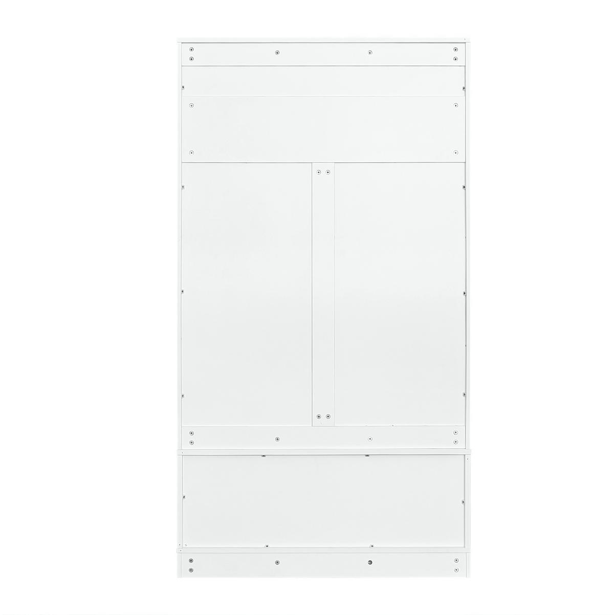 GARDEROBENSCHRANK 101,5/183 cm aus Spanplatte mit Sitzbank und Sanftschluss Weiß - Weiß, Holzwerkstoff (101/183/47cm) - Modenvie