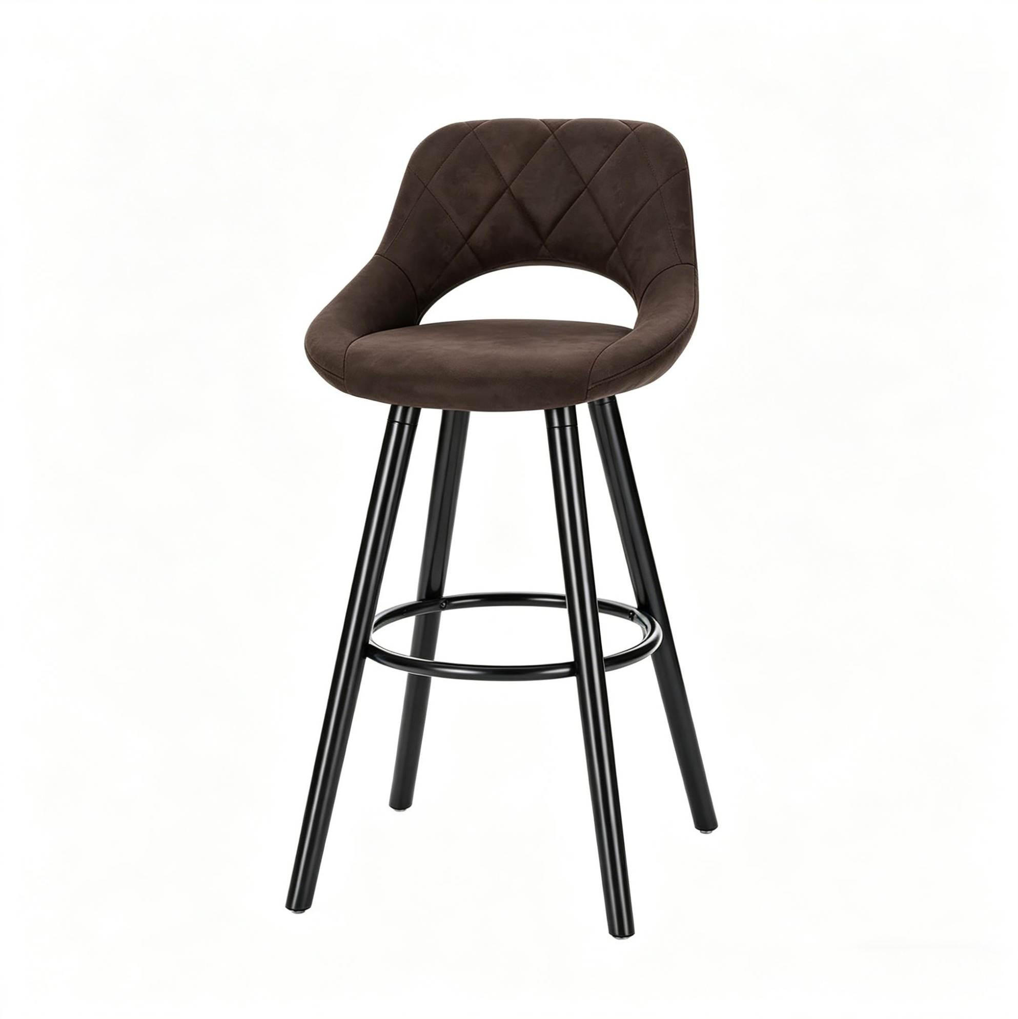 BARHOCKER mit Rückenlehne 68 cm Massivholz Dunkelbraun - Dunkelbraun, Holz (40/70/43cm) - Meubliv