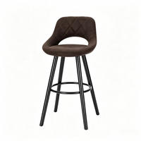 BARHOCKER mit Rückenlehne 68 cm Massivholz Dunkelbraun - Dunkelbraun, Holz (40/70/43cm) - Meubliv