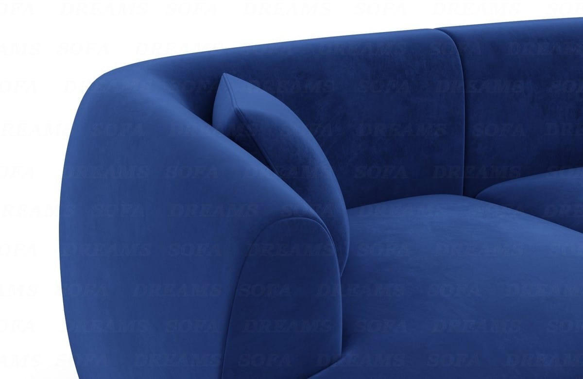 WOHNLANDSCHAFT Azura Dunkelblau Samtstoff - Dunkelblau, Kunststoff (325/78/177cm)