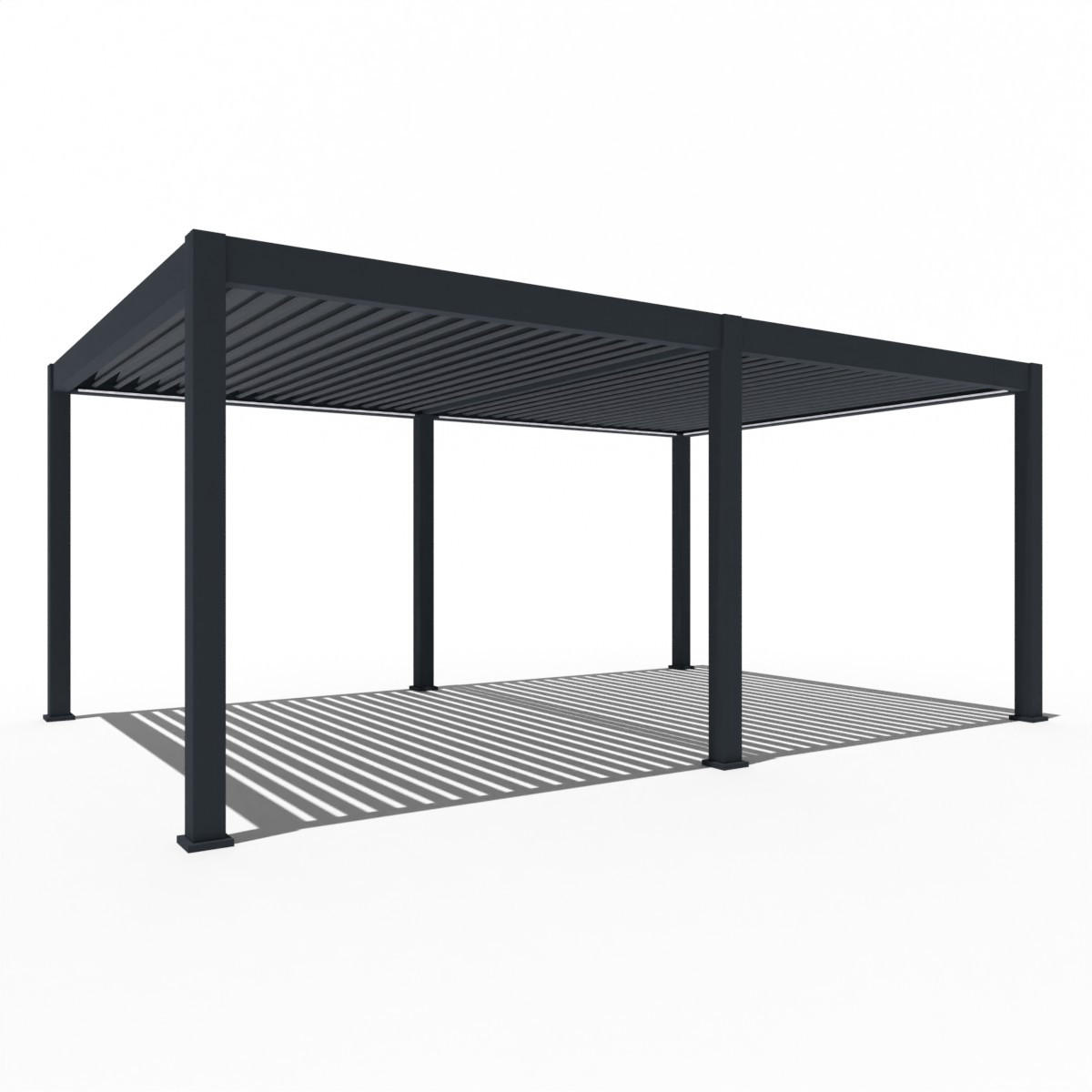 PERGOLA Deluxe Plus Elektrisch Pavillon Terrassenüberdachung Alu LED 4 x 6 m - Anthrazit, Metall (400/255/600cm) - WEIDE