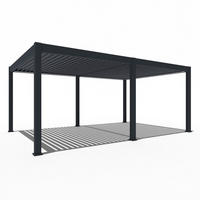PERGOLA Deluxe Plus Elektrisch Pavillon Terrassenüberdachung Alu LED 4 x 6 m - Anthrazit, Metall (400/255/600cm) - WEIDE