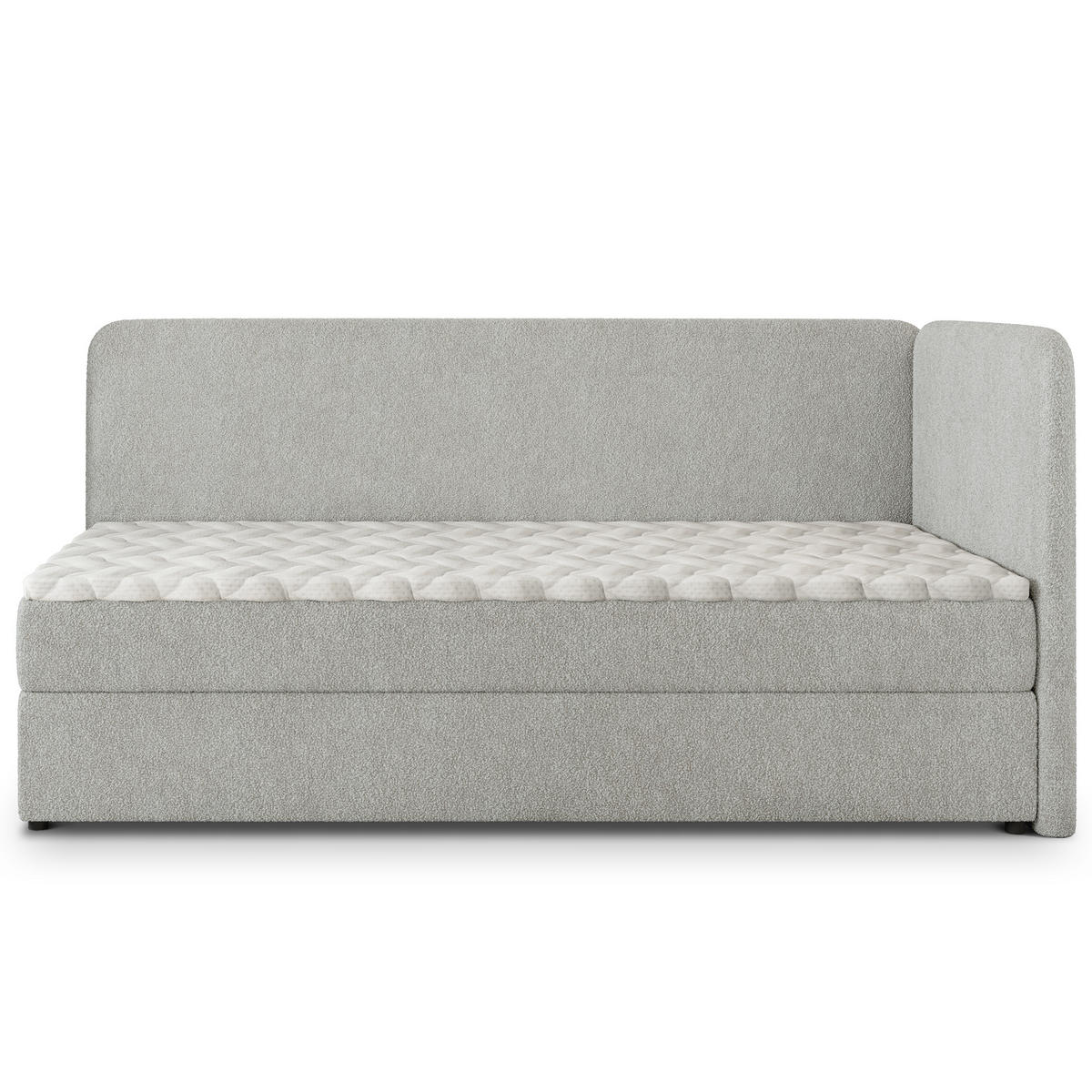 POSTEL BOXSPRING GINA 100x200 cm, s matrací a úložným prostorem, světle šedá - světle šedá, kompozitní dřevo/textil (100/200cm) - MASSENO