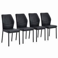 ESSZIMMERSTUHL 4er-Set mit PU-Bezug Schwarz - Schwarz, Metall (42.6/93/43cm) - Meubliv