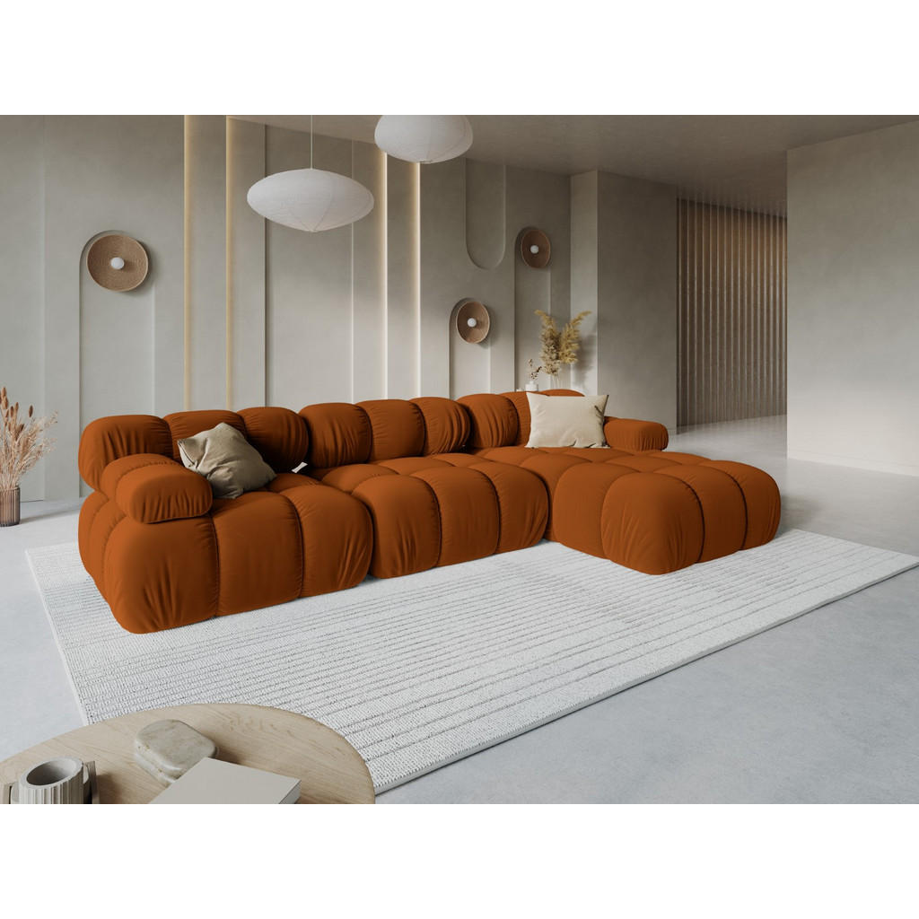 Thumbnail - Micadoni Modulares-Ecksofa, Terracotta, Textil, 4-Sitzer, L-Form, 285x122 cm, Hergestellt in Europa, Oeko-Tex®, Wohnzimm...