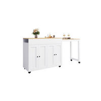 BARTISCH White - Weiß, Holz (50/94/118cm) - Urban Meuble