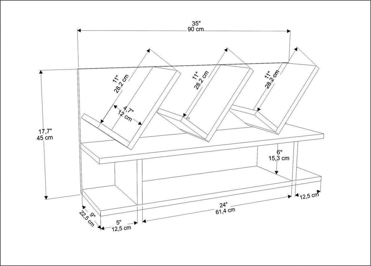 BÜCHERREGAL Larissa Walnuss Weiss - Eichefarben/Weiß, Holzwerkstoff (22.5/45/90cm) - Decorotika