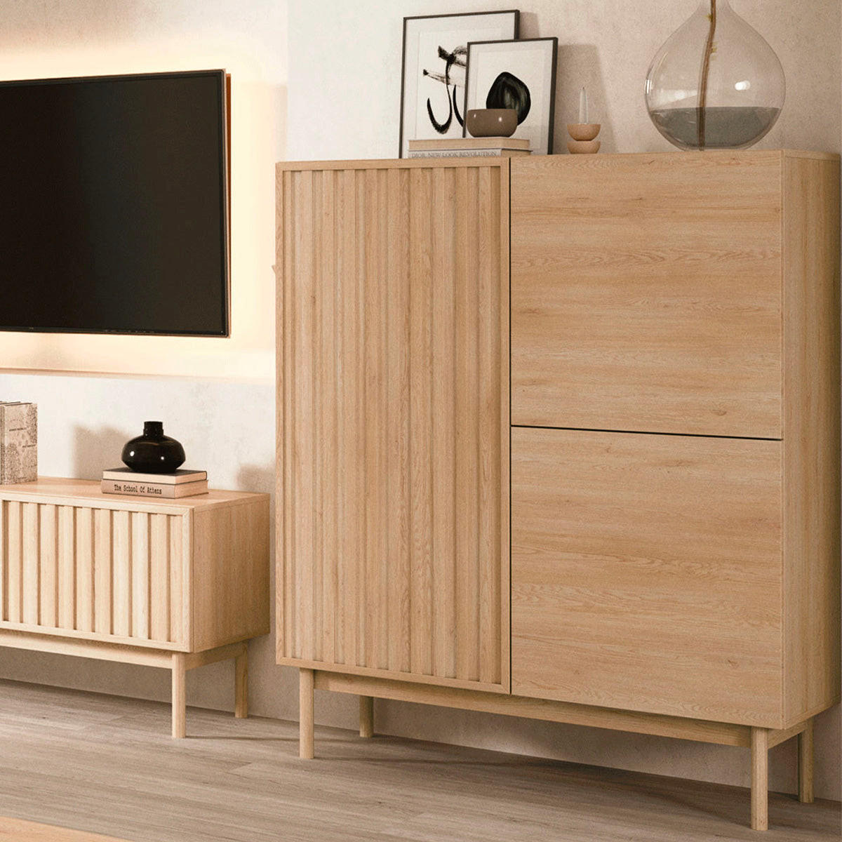 SIDEBOARD Idor Holz - Braun, Holzwerkstoff (106/130.3/36.8cm) - Petits-meubles