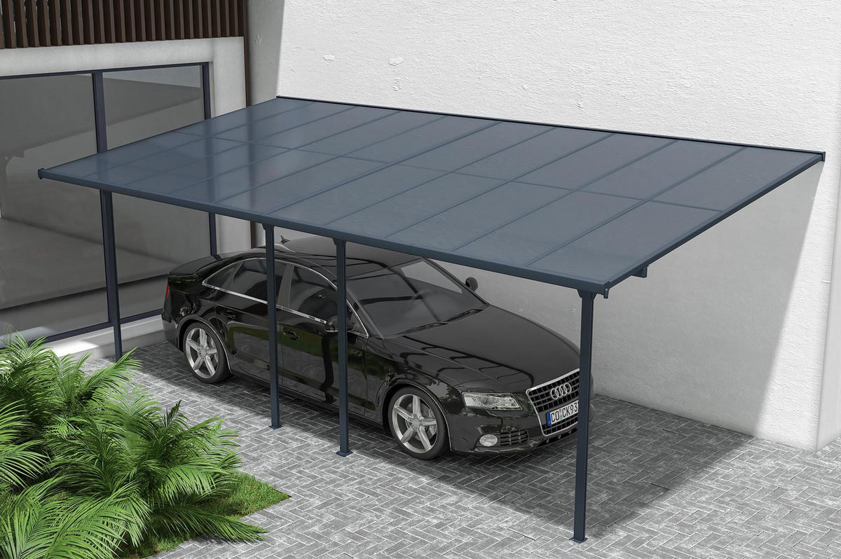 PERGOLA / CARPORT Kleo Grau 6m x 3m - Grau, Metall (626/270/300cm) - Cazeboo