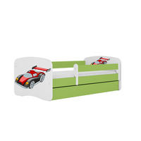 KINDERBETT Rennwagen mit Schublade und Matratze 140/70 - Grün, Holzwerkstoff (70/140cm) - RAUMHIRSCH FURNITURE