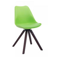 DREHSTUHL Lederlook grün - Walnussfarben/Grün, Holz/Textil (48/84/56cm) - CLP