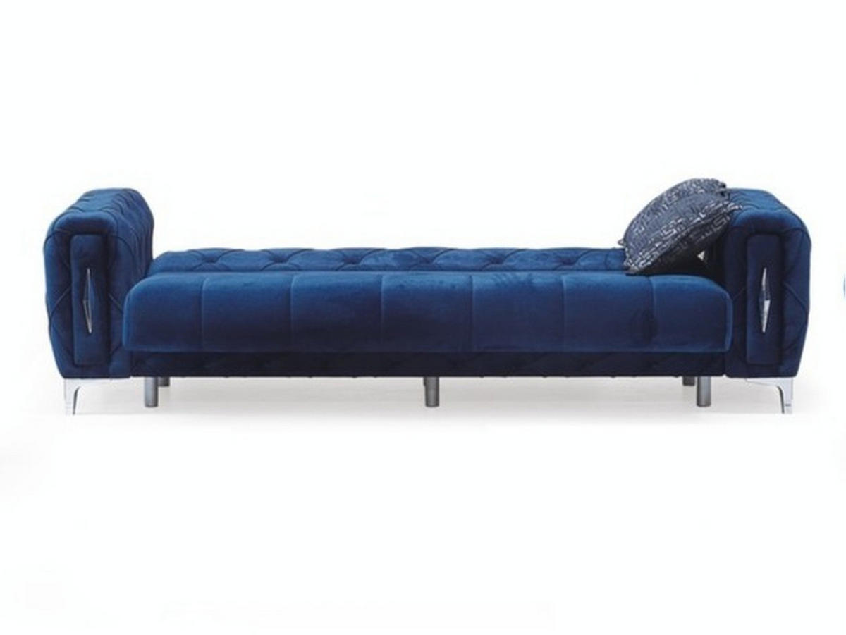 SITZGARNITUR Patna, Blau Stellvariante 3+3+1 - Blau, Holzwerkstoff/Kunststoff (245/80/100cm)