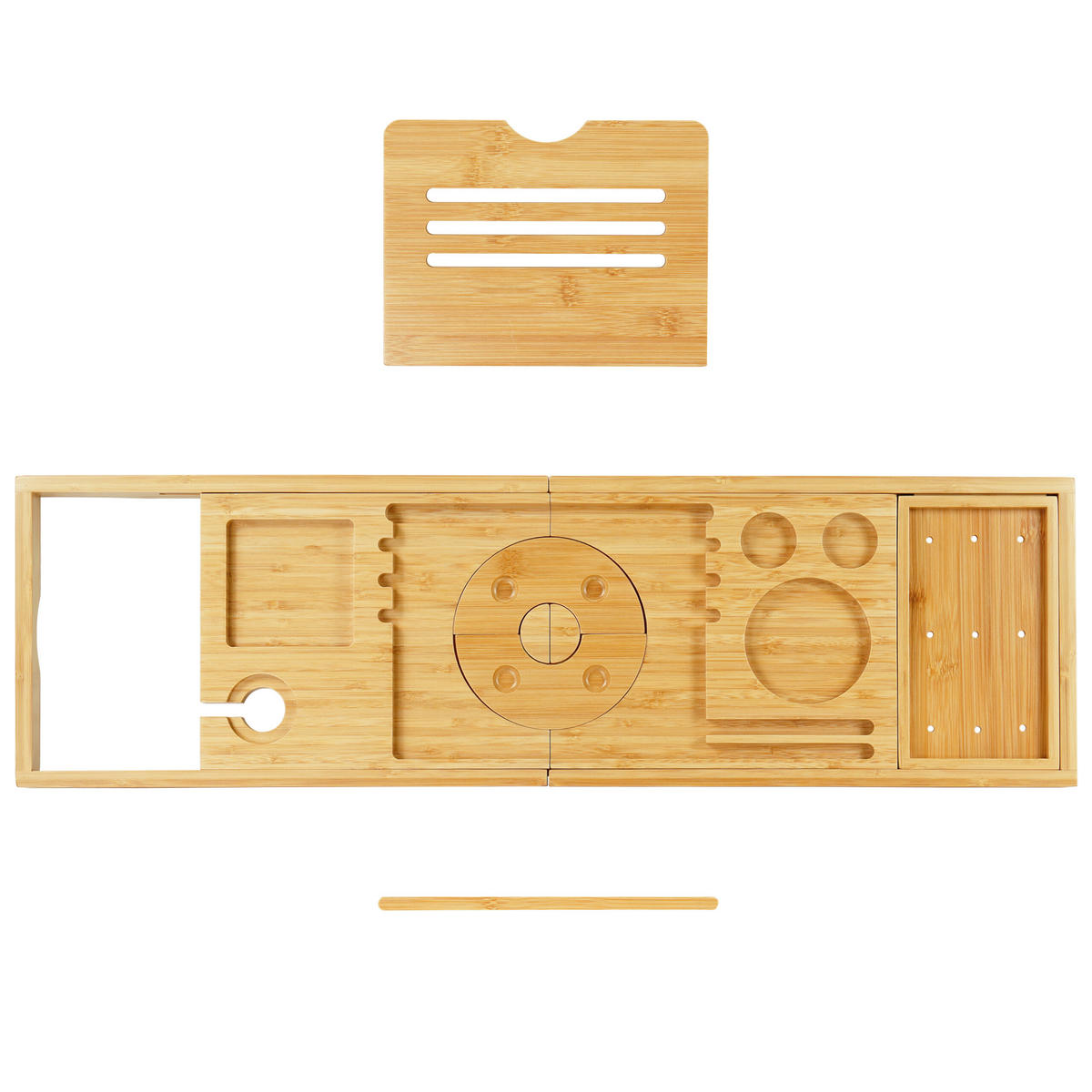 BADEWANNENABLAGE - Hellbraun, Holz (105/3.5/22cm) - Relaxdays