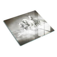 GLASPLATTE 60x52 cm Weiße Pferde - Creme, Glas (60/52cm) - TULUP
