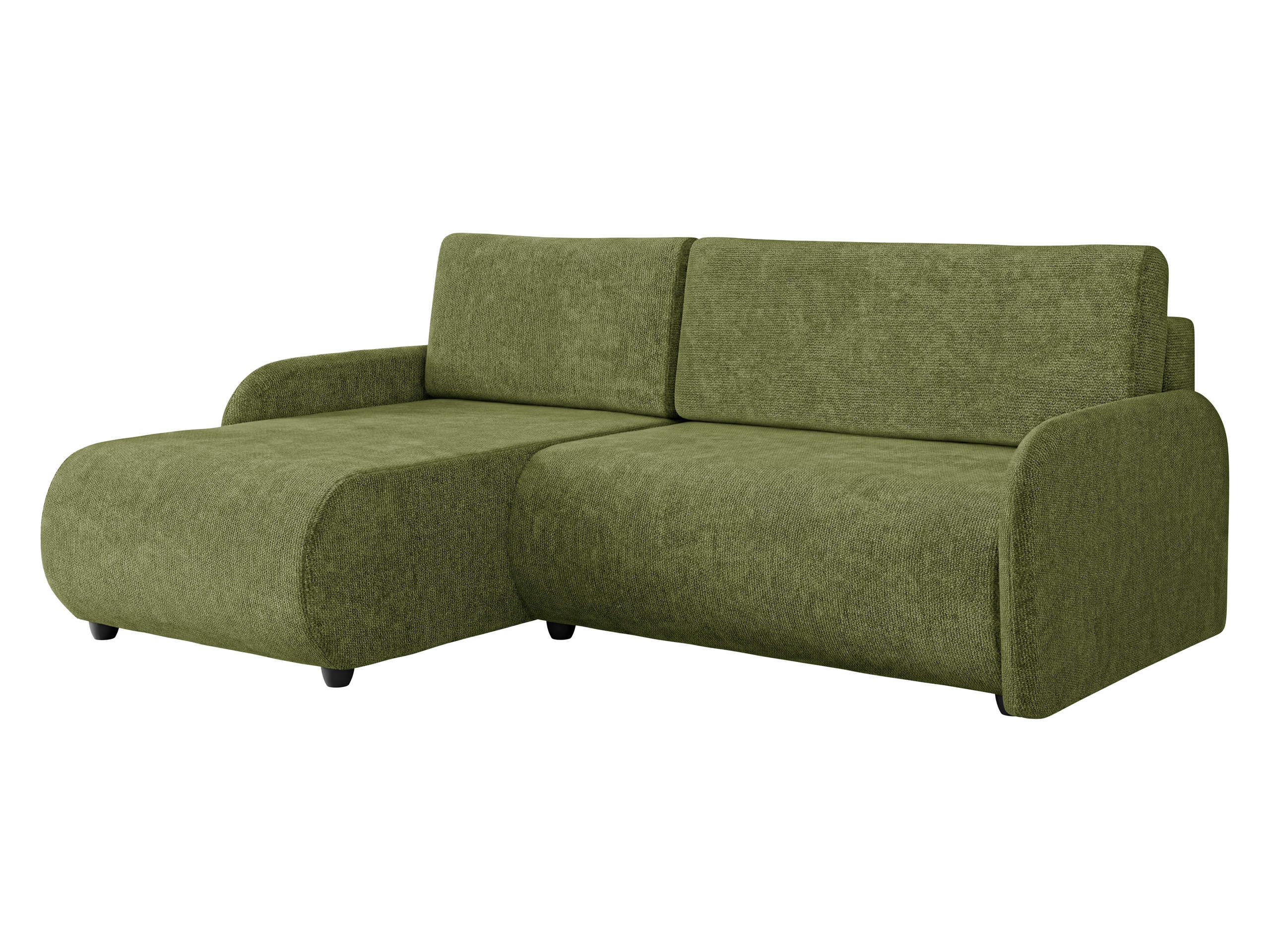 ECKSCHLAFSOFA Nest - Schwarz/Grün, Holz/Kunststoff (233/160cm) - MIRJAN24