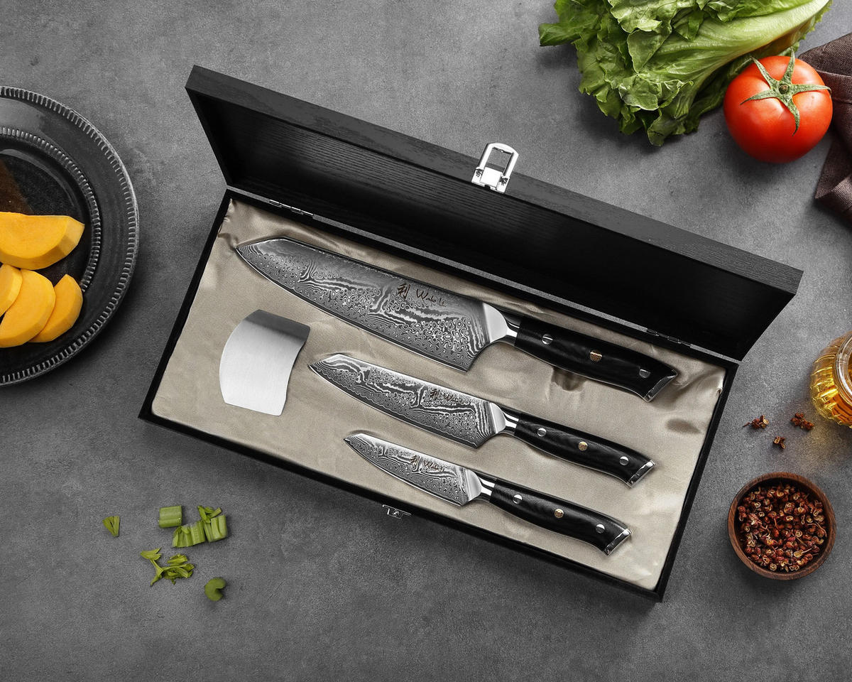 MESSERSET 3-tlg. 10–18 cm - Schwarz, Metall - Wakoli