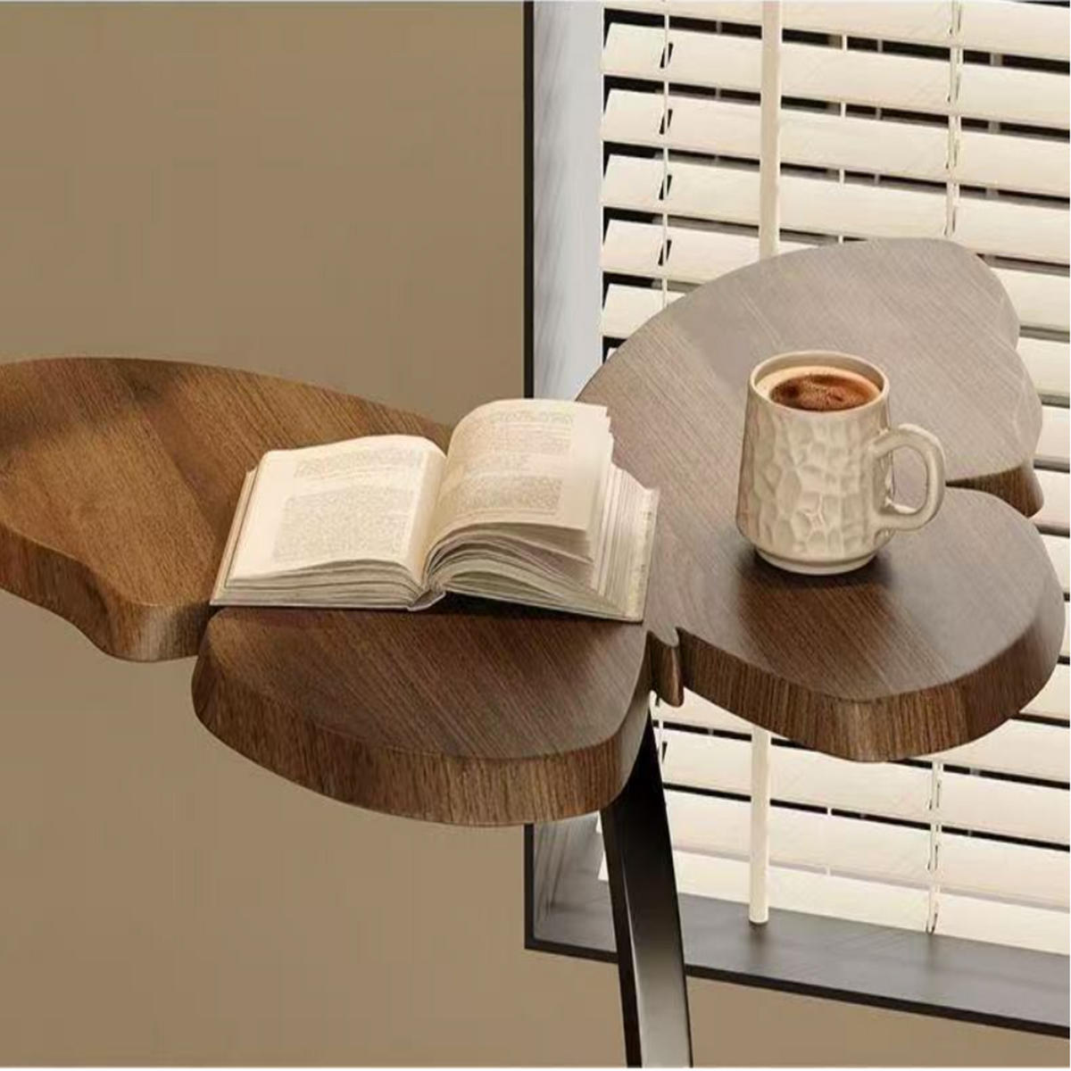 GARTENBEISTELLTISCH , Holz + Metall, 43 × 33 × 58 cm - Braun, Holz (43/33/58cm) - Weltevree