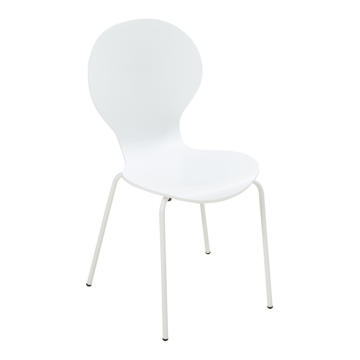 ESSZIMMERSTUHL-SET 4 TLG. Etne - Chromfarben/Weiß, Holz/Metall (48/85/50cm) - [en.casa]