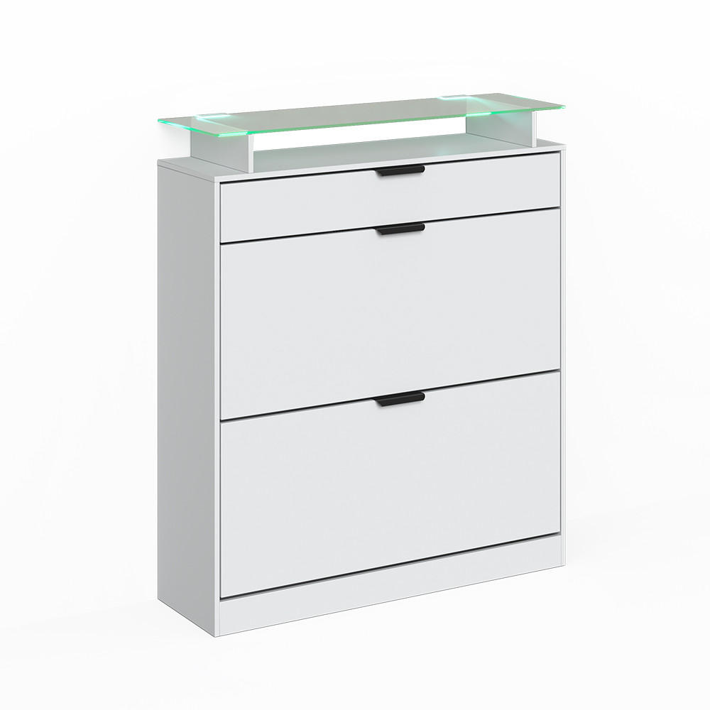 BASCULATOR DE PANTOFI Alex, Alb, 89x105 cm cu iluminare LED