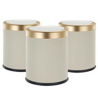 3 Push-Mülleimer GLINT goldfarben - Goldfarben, Metall (24/28/24cm) - Kitchen Move