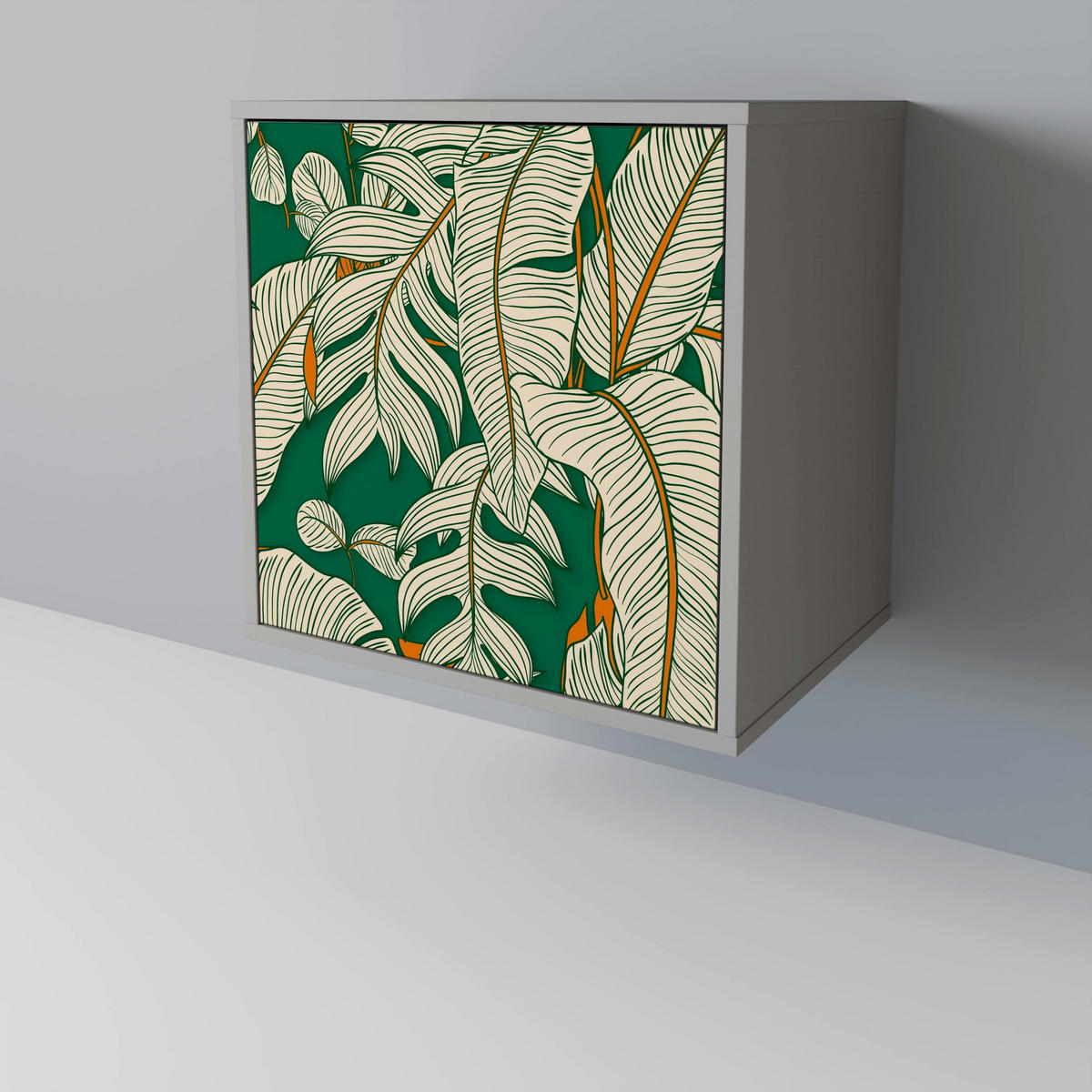 SIDEBOARD VERDANT PLEASURES, Grau, 57,5x42x67,5 cm, Schwarze Metall-Rahmenfüße - Multicolor/Schwarz, Holzwerkstoff/Metall (57.5/67.5/42cm) - SpaceRebels