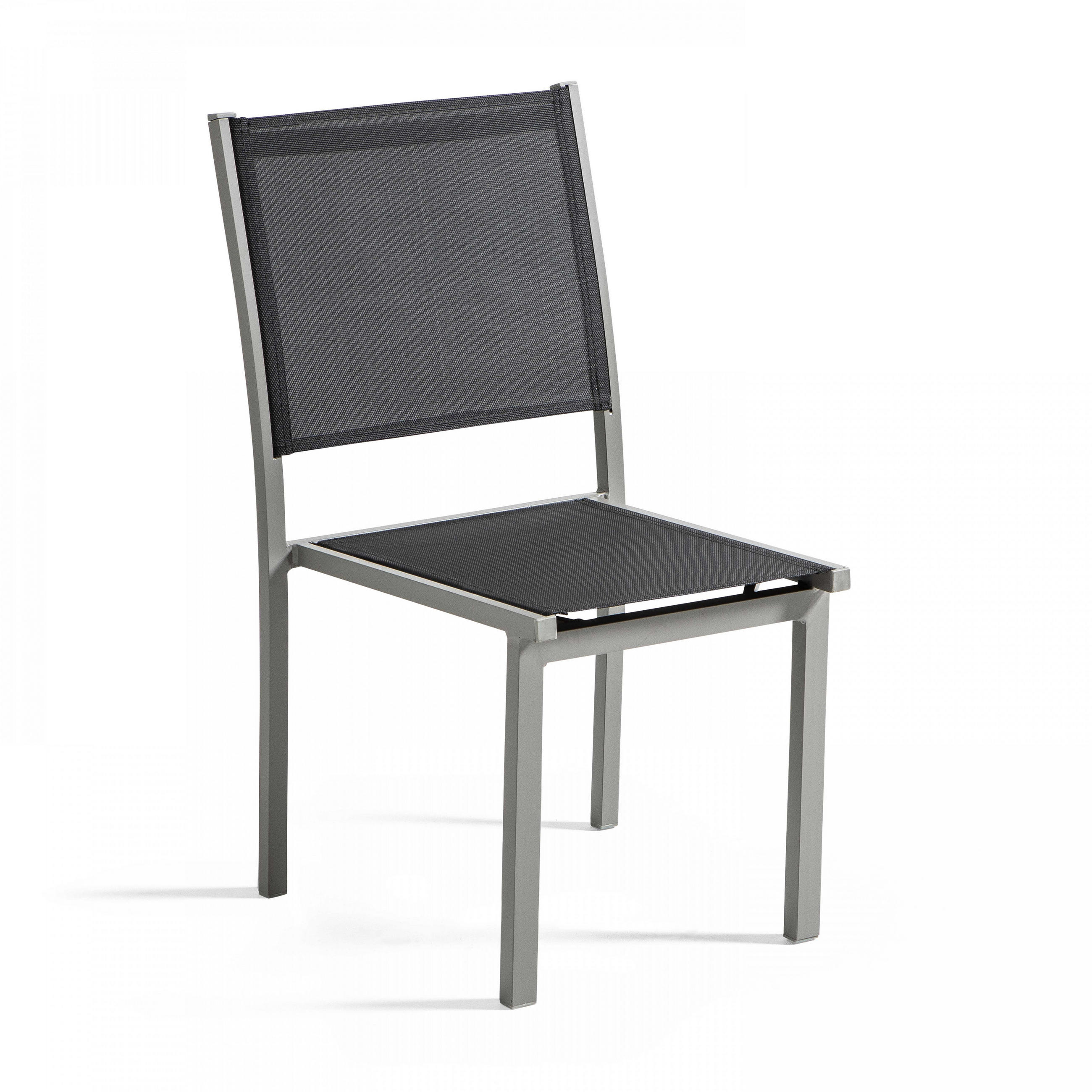 GARTENSTUHL 2-tlg., Grau - Grau, Metall (48/90/60cm) - Oviala
