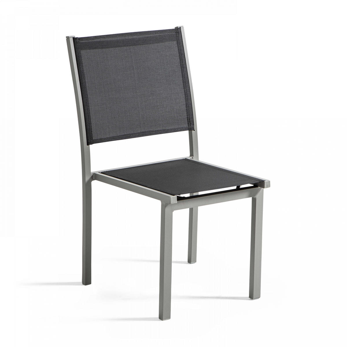 GARTENSTUHL 2-tlg., Grau - Grau, Metall (48/90/60cm) - Oviala