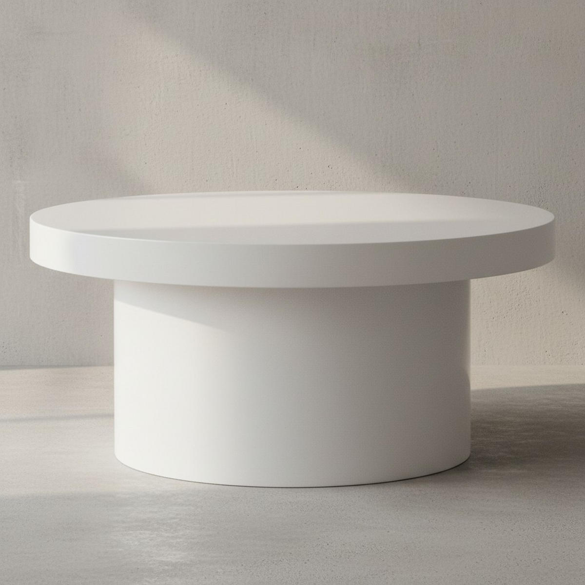 COUCHTISCH Rund Klein in Weiß Hochglanz Modern, Pilz-Form, 60x60x30 cm - Weiß, Holzwerkstoff (60/60/30cm) - KADIMA DESIGN