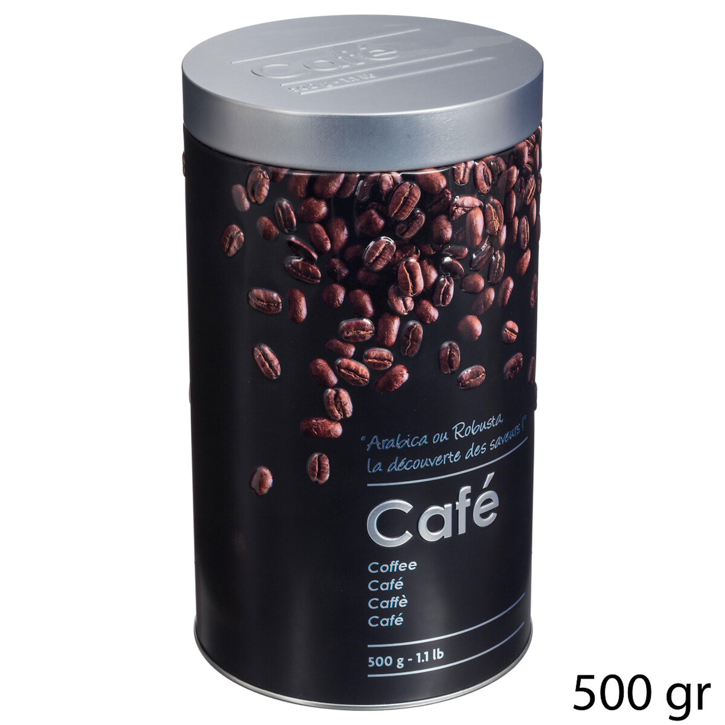 KAFFEEDOSE Black Edition, Weißblech, Schwarz, für 500 g Kaffee - Schwarz, Metall (11/19cm) - 5five Simply Smart