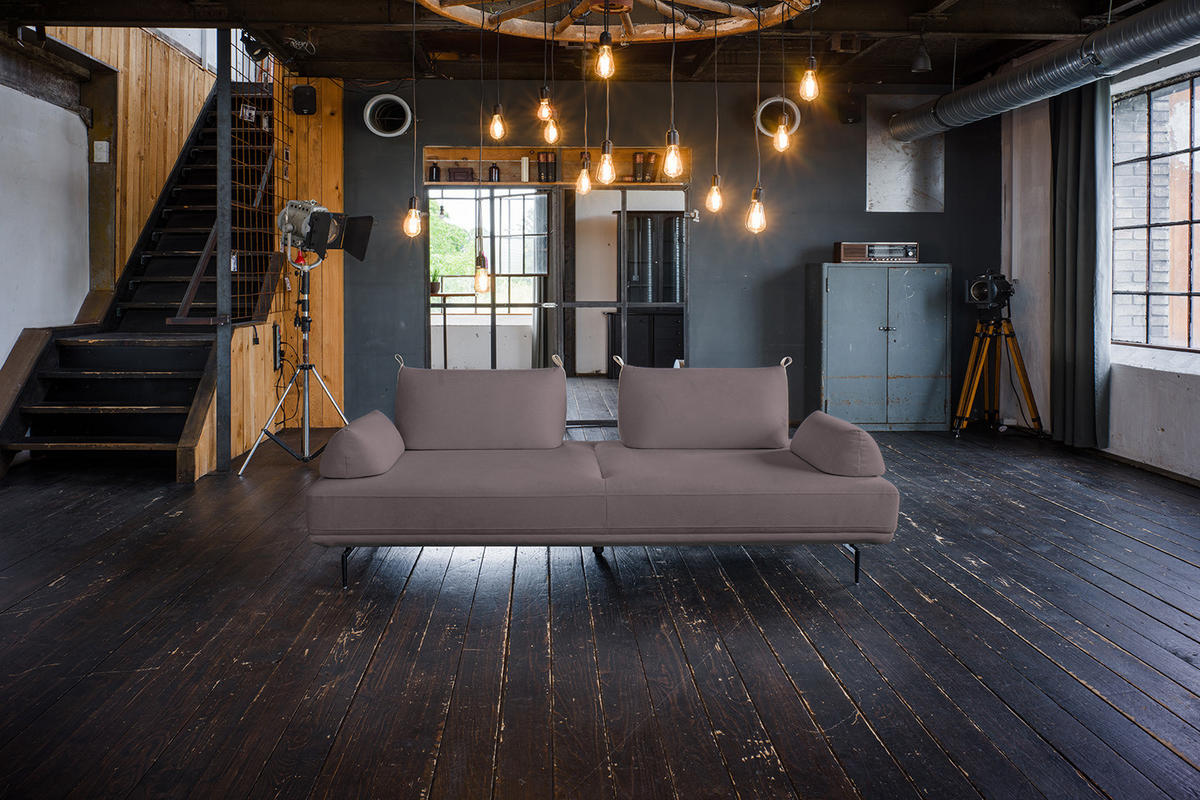 SCHLAFSOFA CANE Violett Webstoff - Violett/Lila, Textil/Metall (210/80/100cm) - KAWOLA