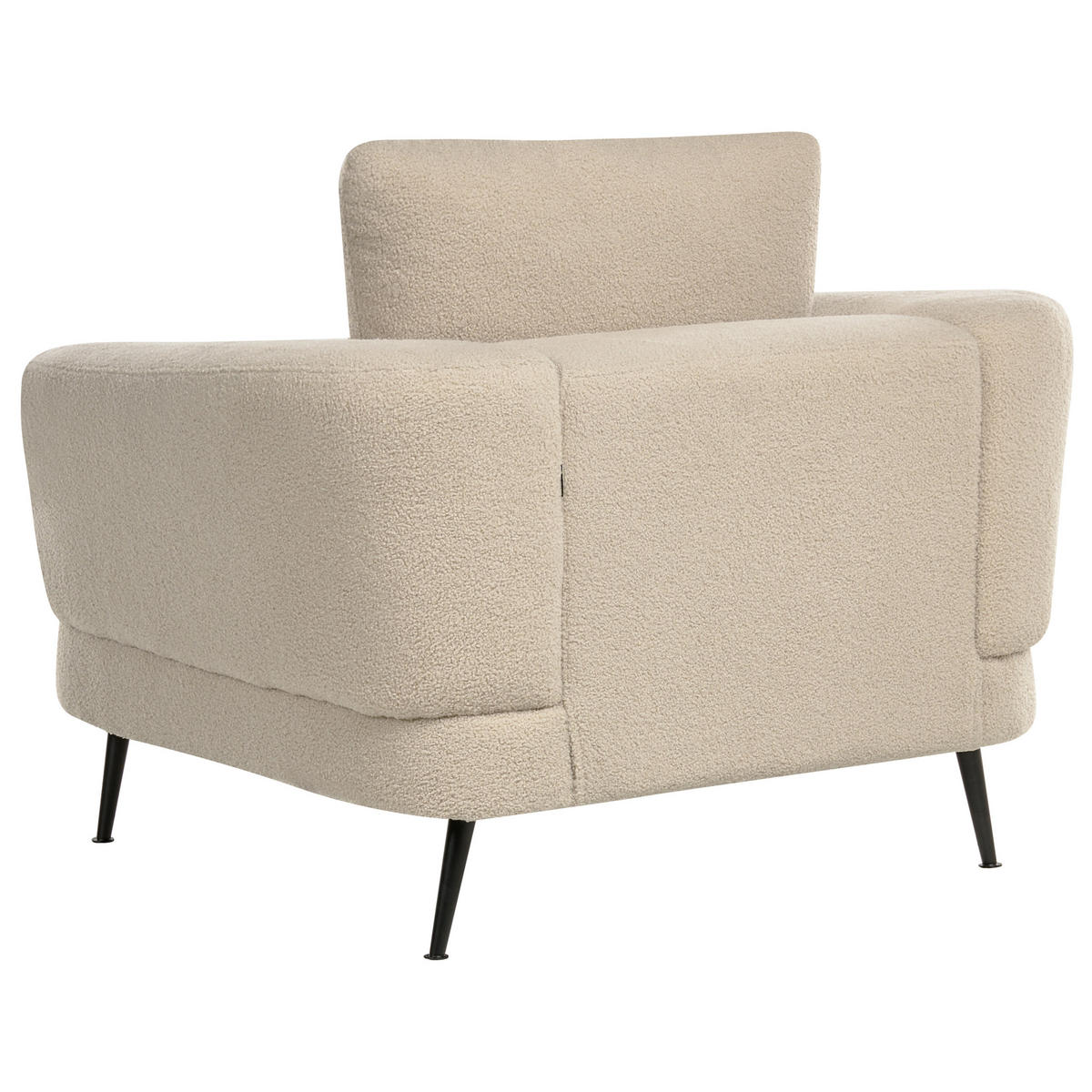 SESSEL Bouclé Hellbeige Kjaer - Beige/Schwarz, Textil (100/100/100cm) - Beliani