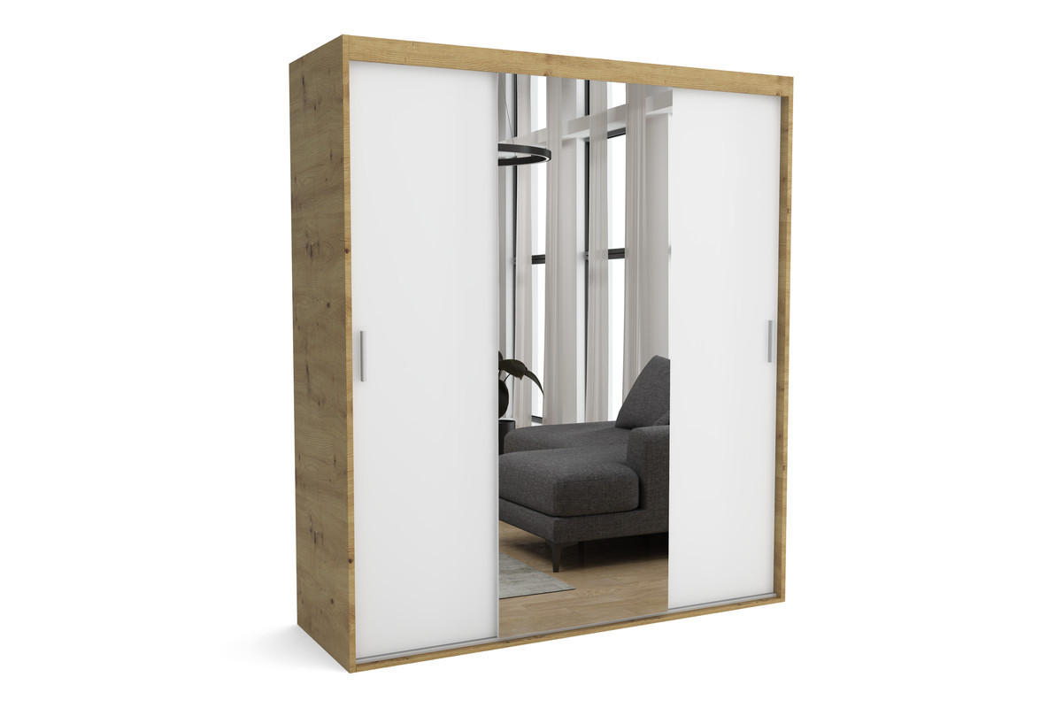 KLEIDERSCHRANK MAT A Weiß 250x60x205 cm - Weiß, Holzwerkstoff (250/205/60cm) - FURNLUX