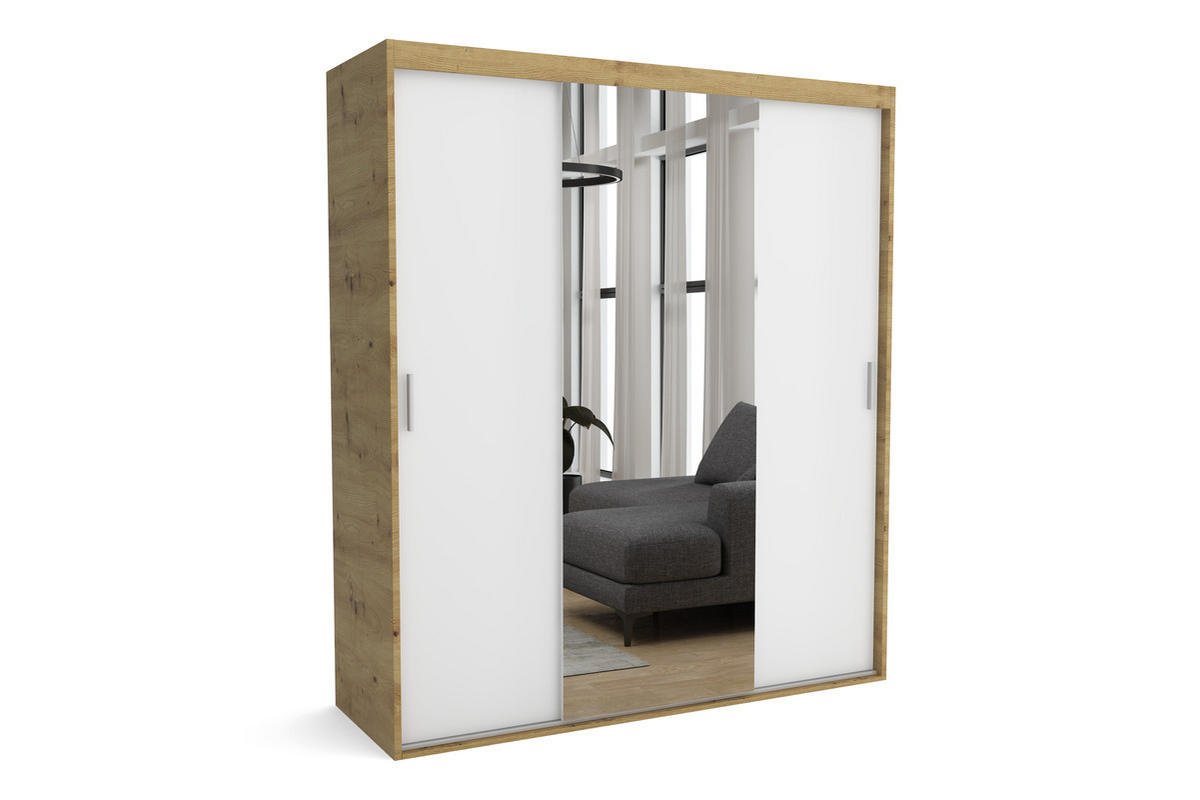 KLEIDERSCHRANK MAT A Weiß 250x60x205 cm - Weiß, Holzwerkstoff (250/205/60cm) - FURNLUX