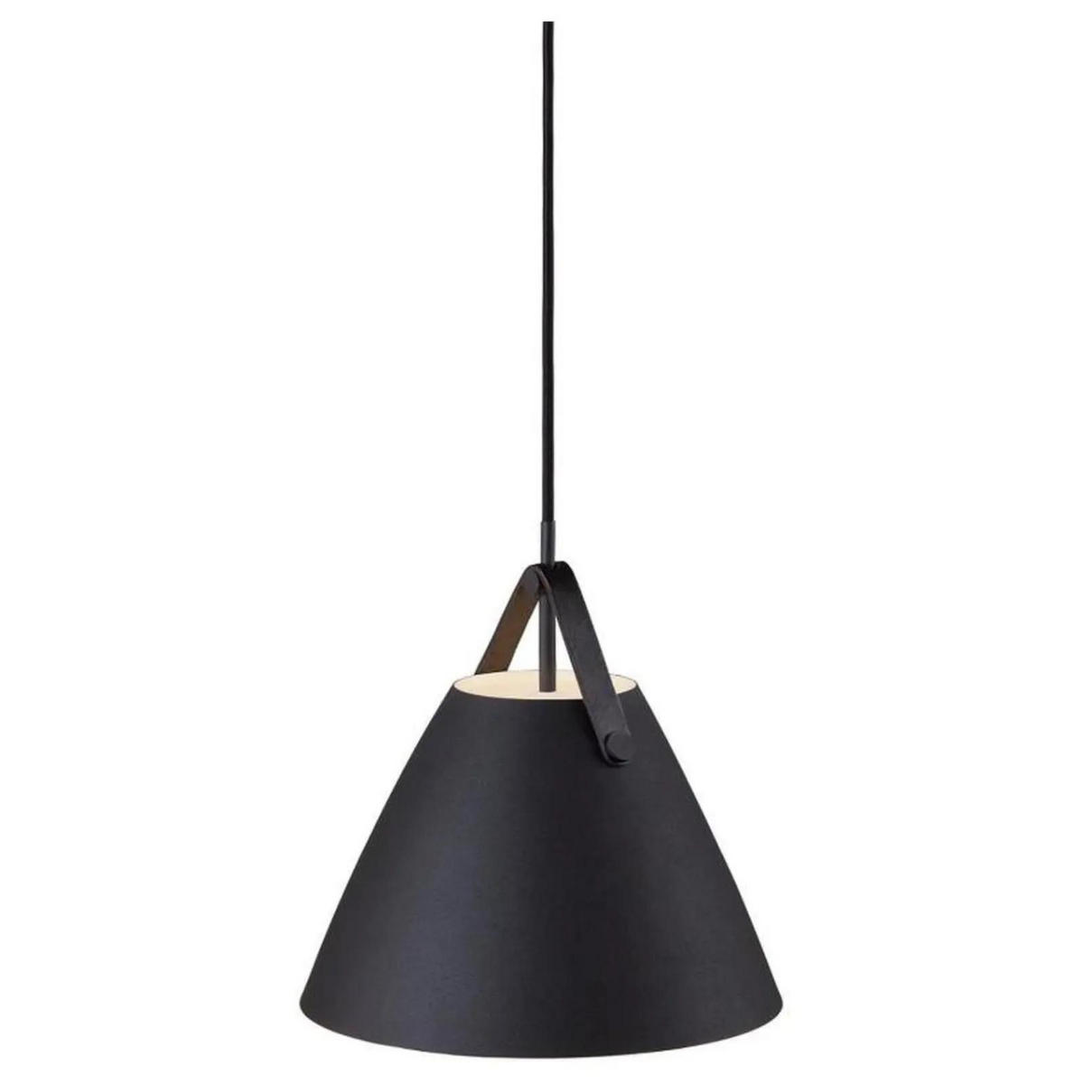 PENDELLEUCHTE Strap Schwarz - Schwarz, Metall (13.5/13.5/27cm) - Design for the people