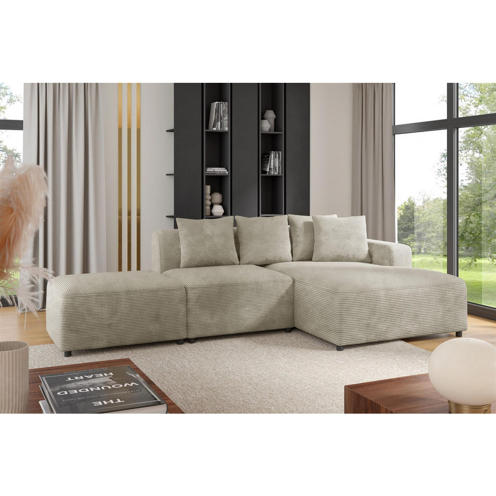 Thumbnail - Fun Möbel Polsterhocker, Beige, Textil, 100x45x91 cm, Wohnzimmer, Hocker, Sitzhocker