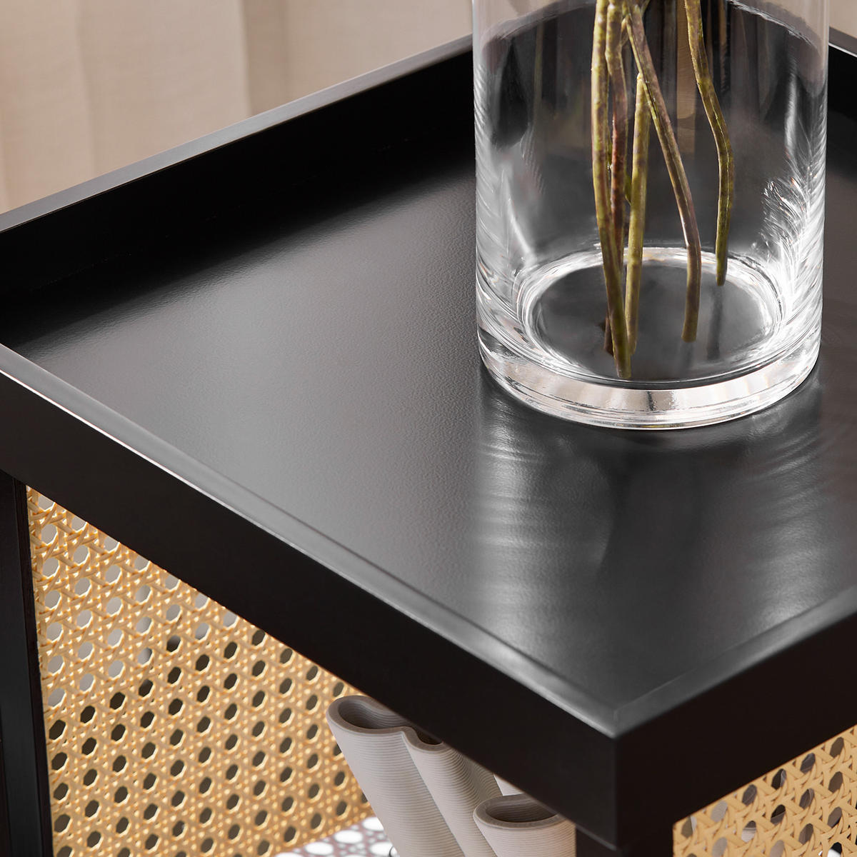 BEISTELLTISCH Schwarz - Schwarz, Holz (40/40/60cm) - SoBuy