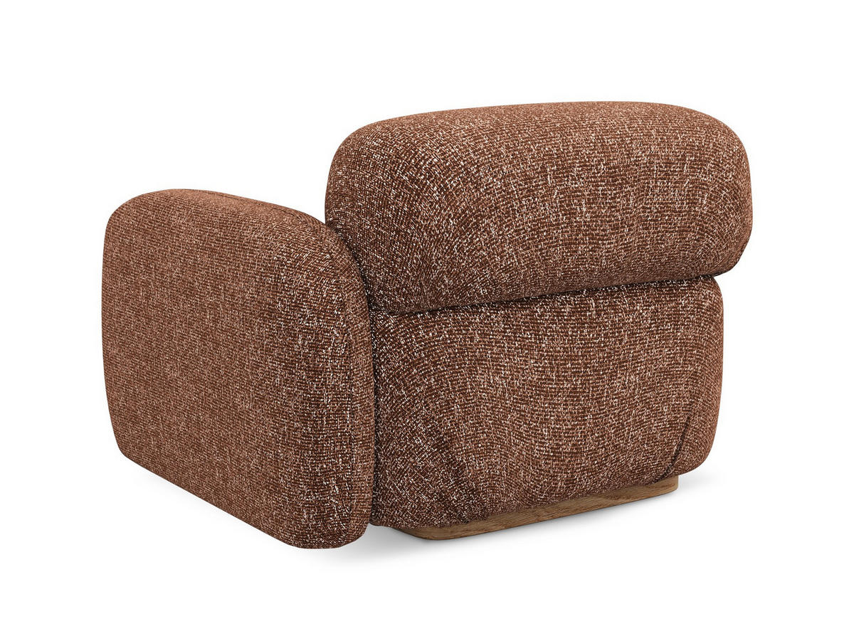 SOFAELEMENT Rechts Strukturstoff Stoff Orange - Terra cotta/Orange, Holz/Textil (95/73/95cm) - Makamii