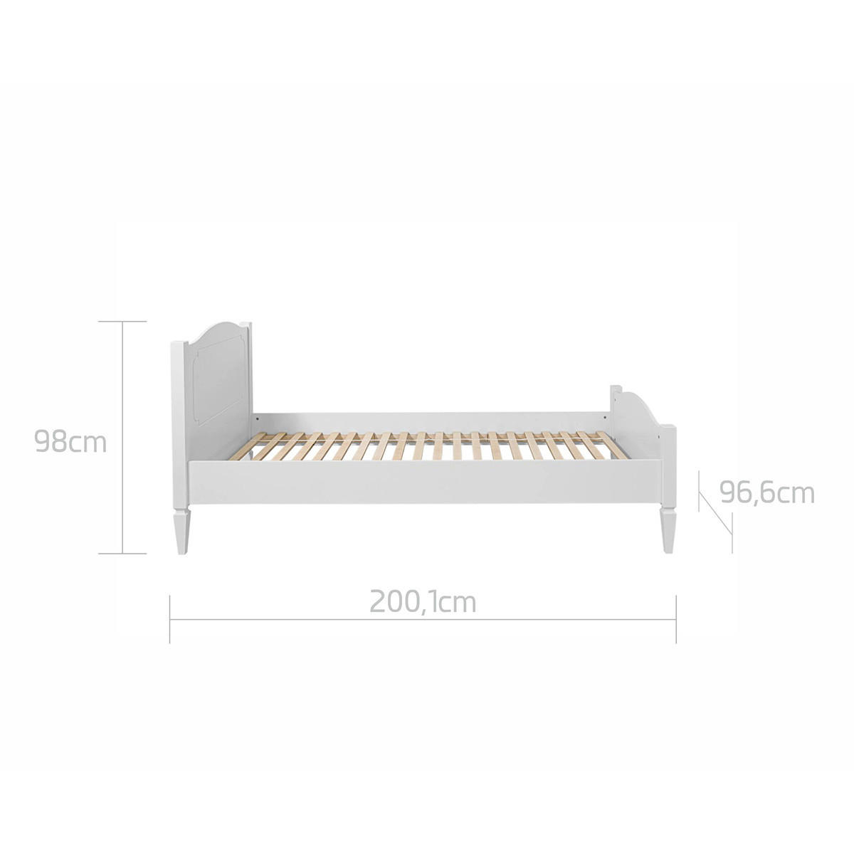 KINDERBETT 90/200 Royal Weiß - Weiß, Holzwerkstoff (90/200cm) - Petits-meubles