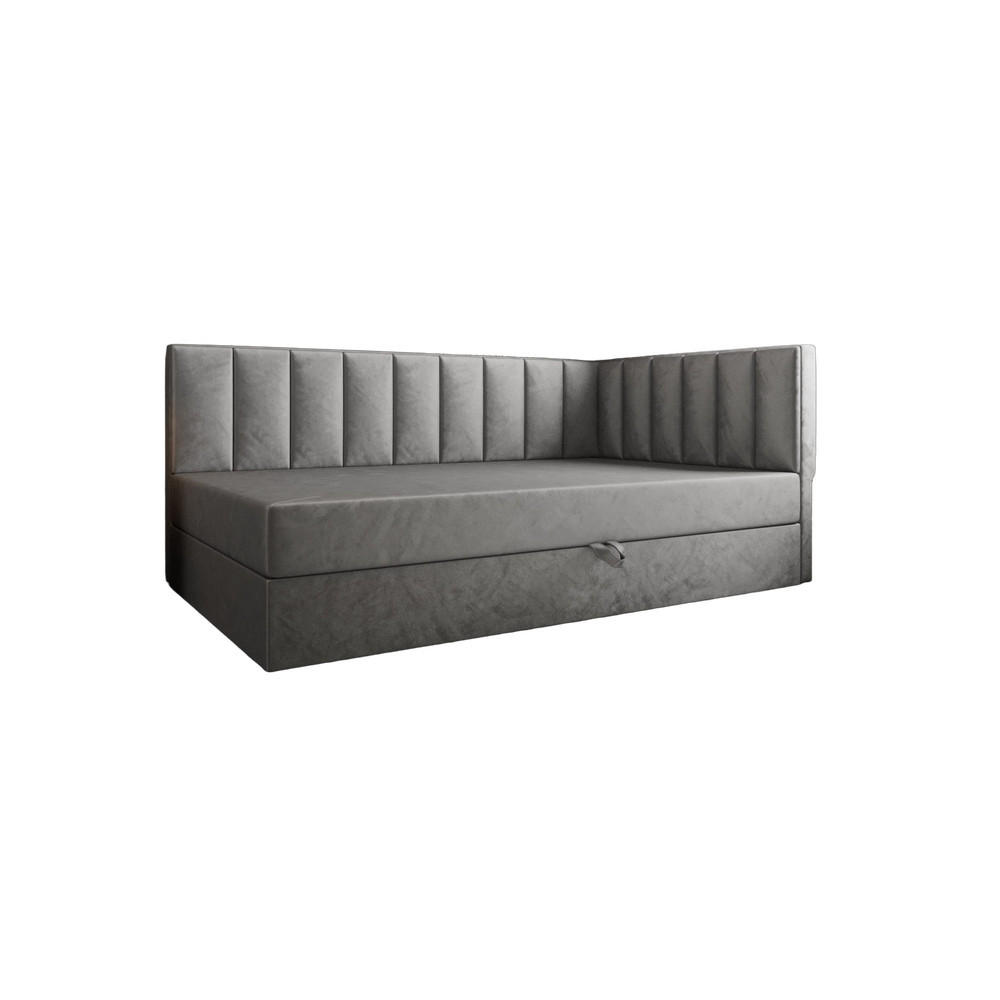 BOXBETT Adelle rechts oder links Grau 90x210 cm Rechts - Grau, Textil (90/210cm) - B&B Home