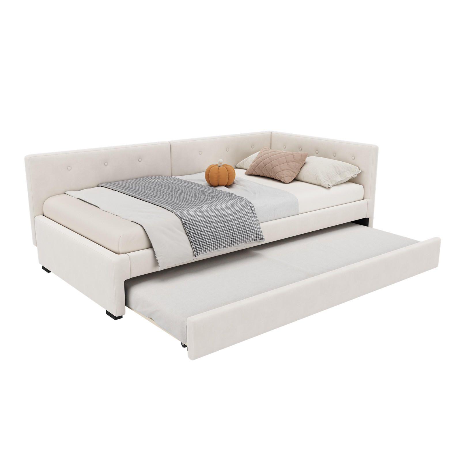 DAYBETT 90x200 cm Rollbett beige - Beige, Textil (90/200cm) - LEBENLANG