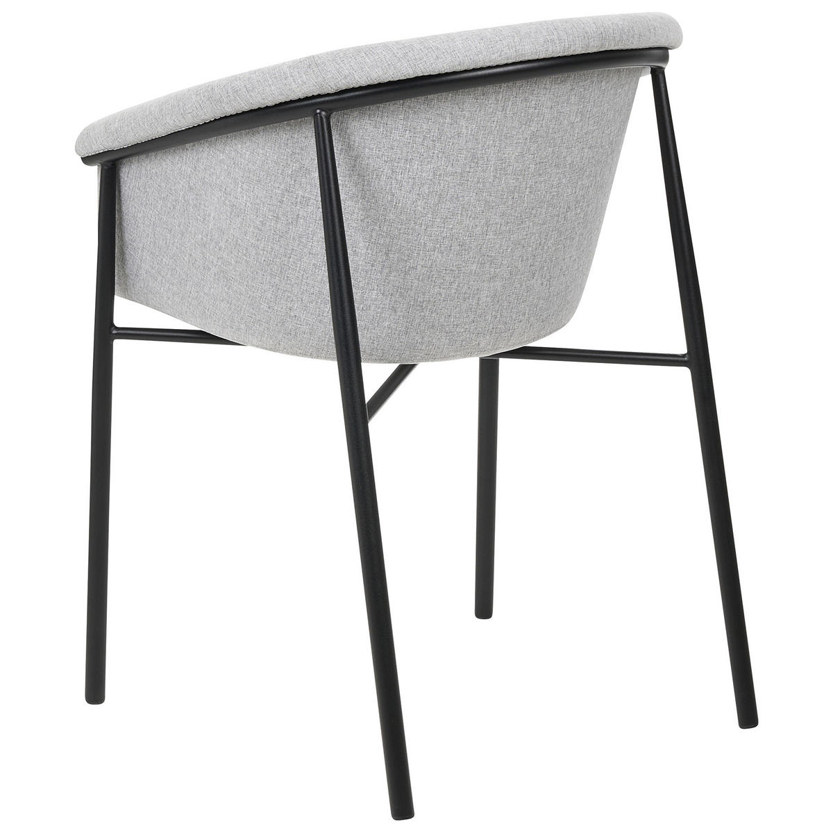 ESSZIMMERSTUHL 2er-Set Polyester Grau Ames - Grau, Textil/Metall (57/80/56cm) - Beliani