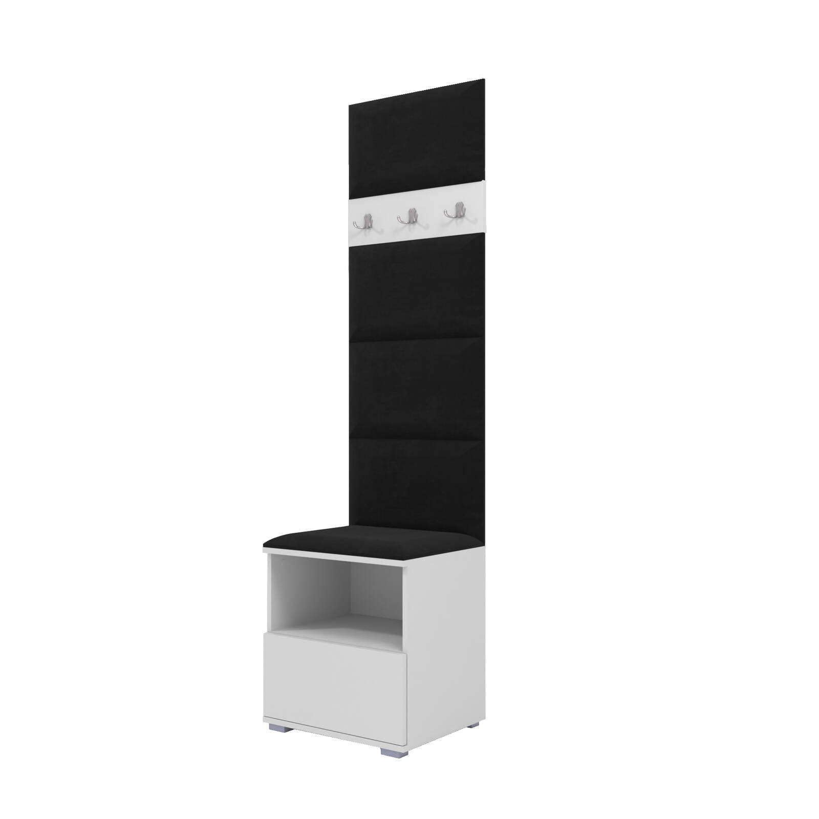 XXXLutz Garderoben-Set Weiß, Schwarz 50x187x40 cm