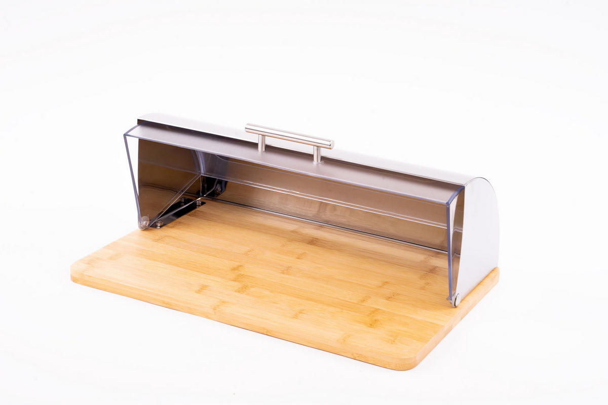 BROTKASTEN aus Bambus und Edelstahl 39/27/15 cm - Beige, Naturmaterialien (27/15/39cm) - 5five Simply Smart